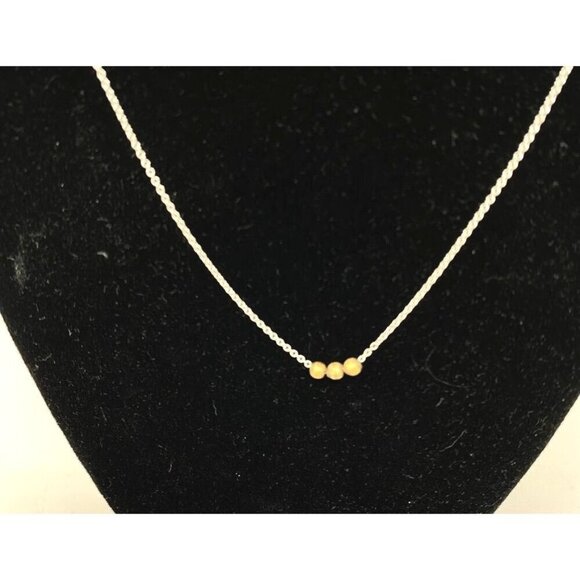 Dogeared Three Wishes Birthday Necklace Silver Chain 3 Gold Foil Balls - Picture 3 of 6